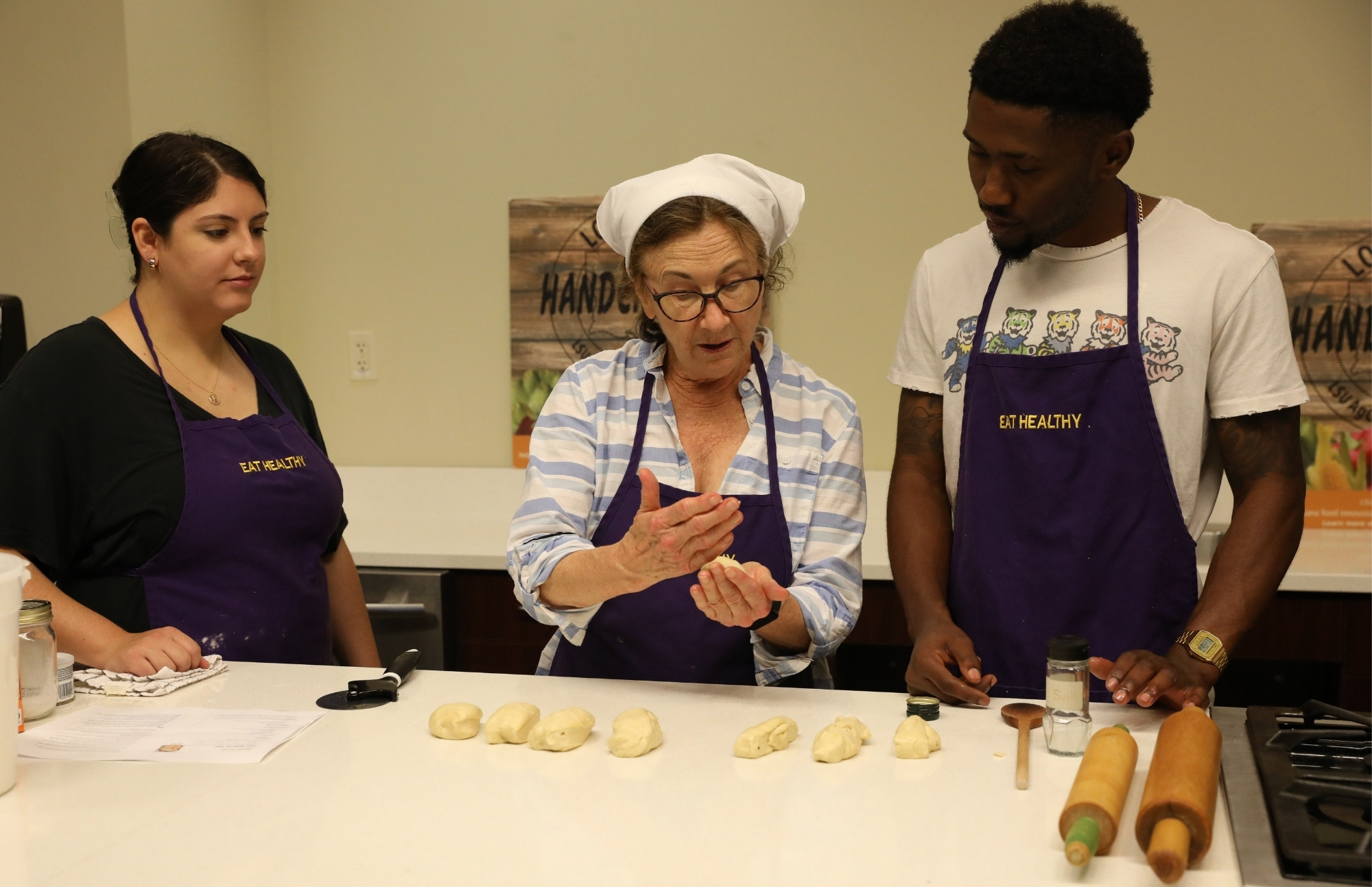 Students making bread