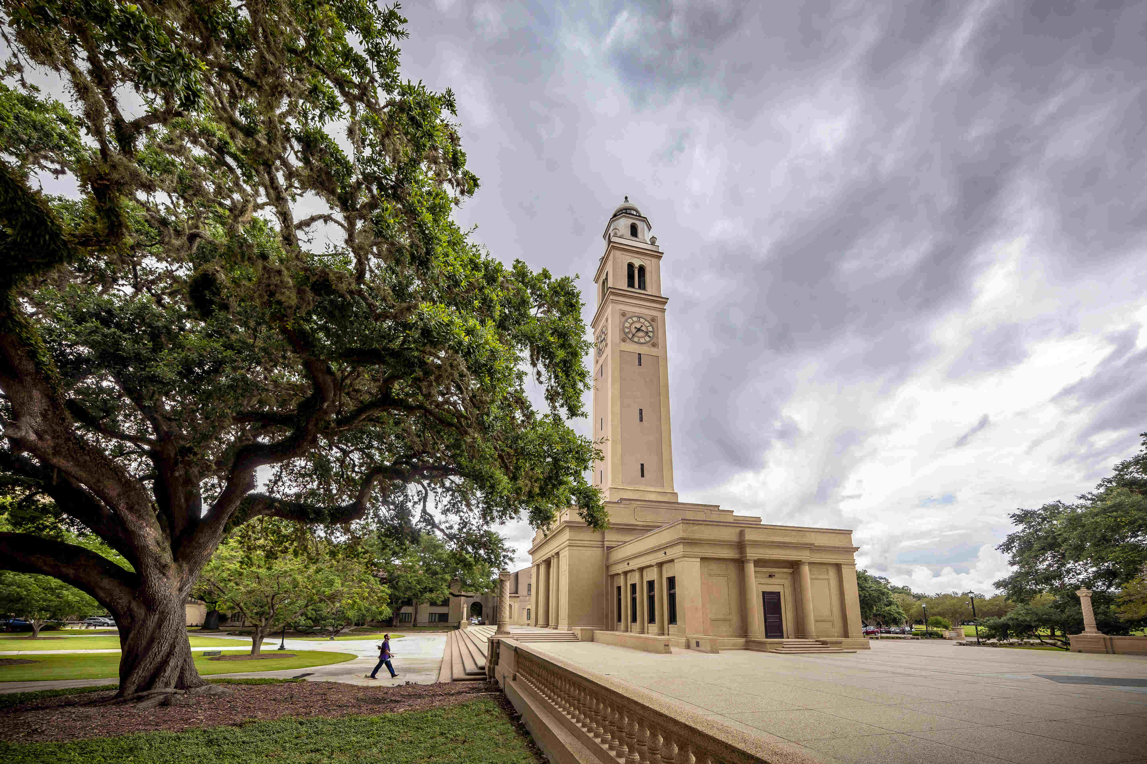 memorial tower in the clouds