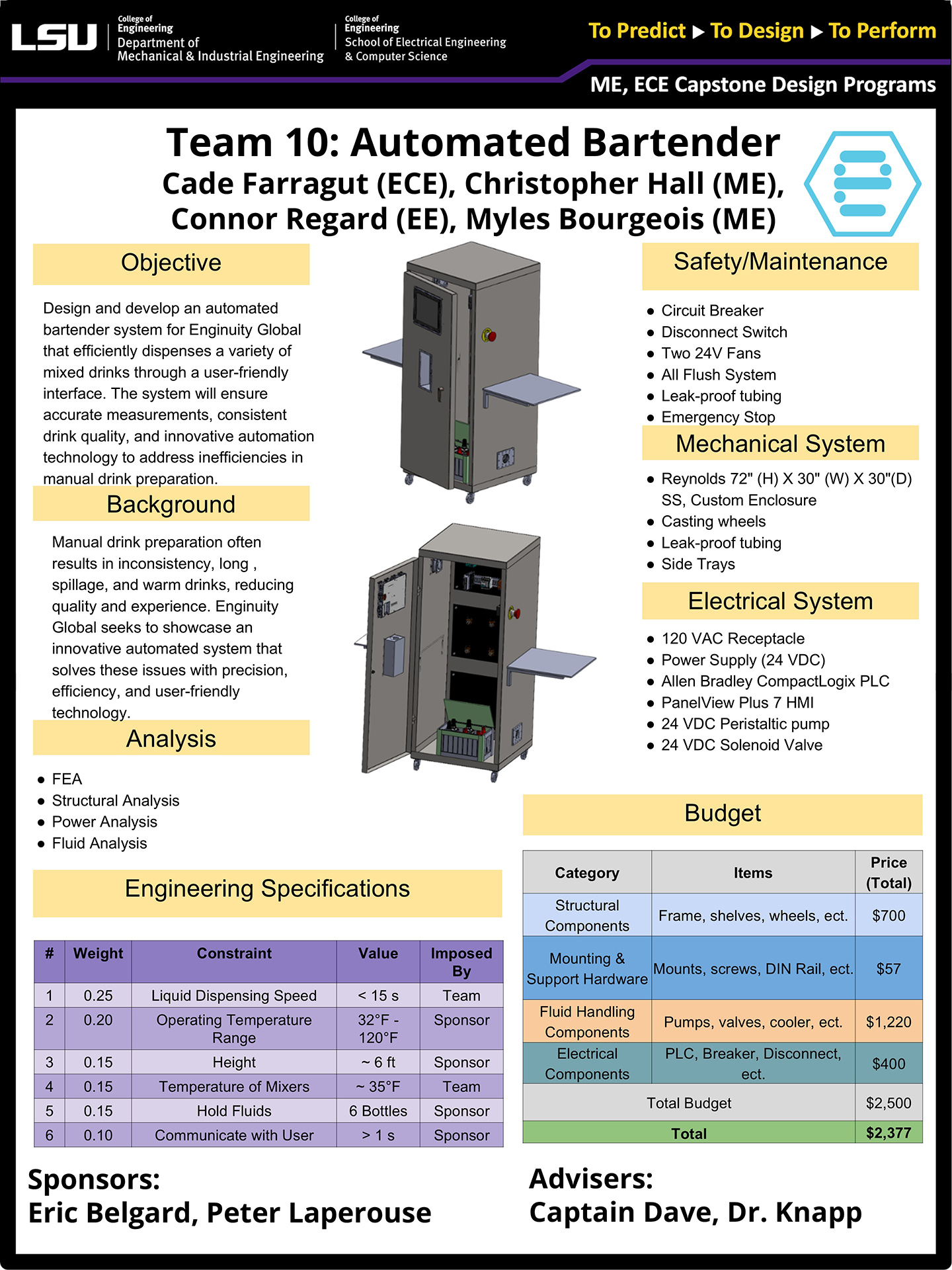 Automated Bartender Poster Project 10: Automated Bartender (2025)