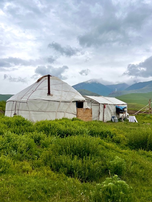 Yurts along Bishkek-Osh Highway