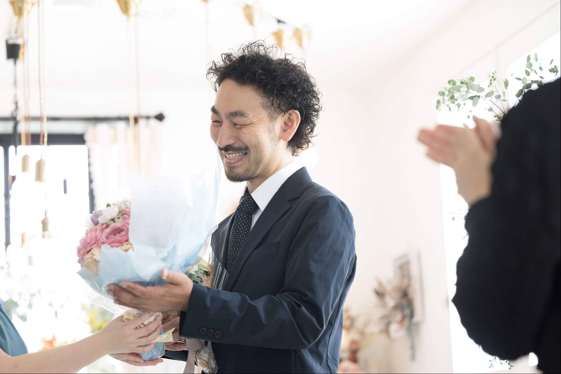 man accepting award