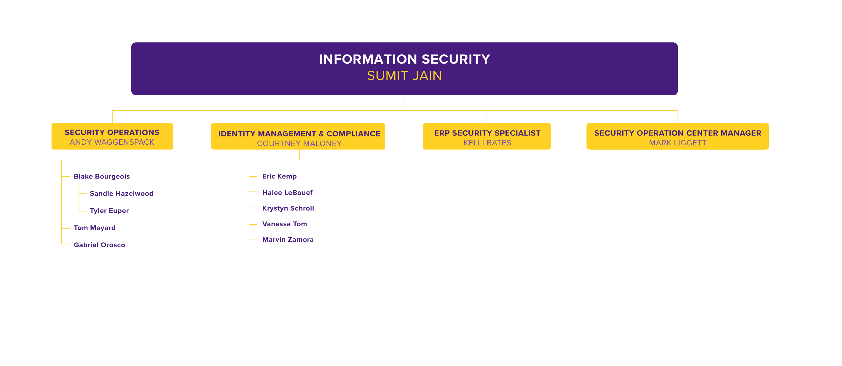 IT Security Org Chart, detailed in text below