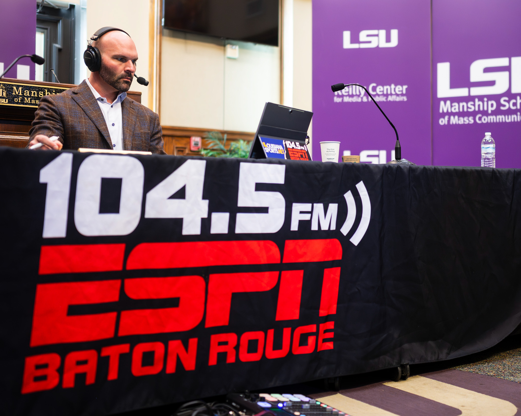 Matt Moscona conducting his radio show