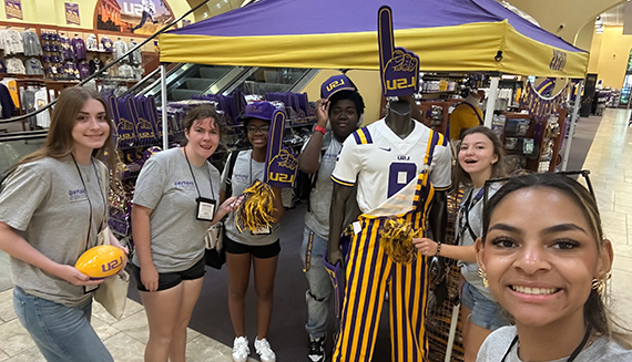Shaping Futures participants at the LSU Bookstore.