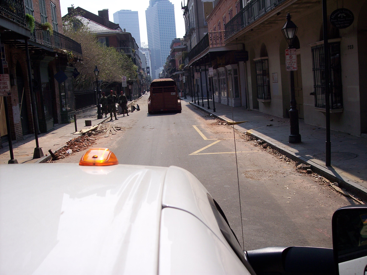horse trailer in the French Quarter